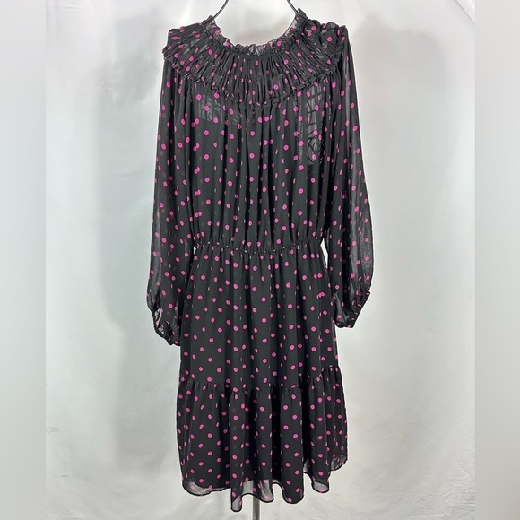 Ann Taylor pink polka dot sheer dress size 12 - Picture 1 of 9